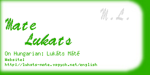mate lukats business card