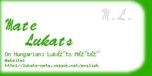 mate lukats business card